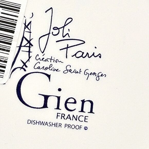 Notre Dame Faiencerie De Gien Joli Paris - Canape Salad Bread Plate - Picture 4 of 6